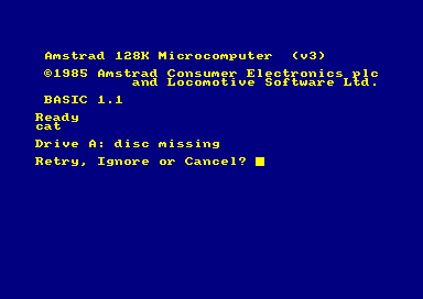 [Picture showing 'Disc missing' error message]